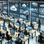DALL·E 2025-02-27 10.36.53 - A professional IT consulting scene showing a diverse team of skilled professionals collaborating in a modern office environment. The workspace feature